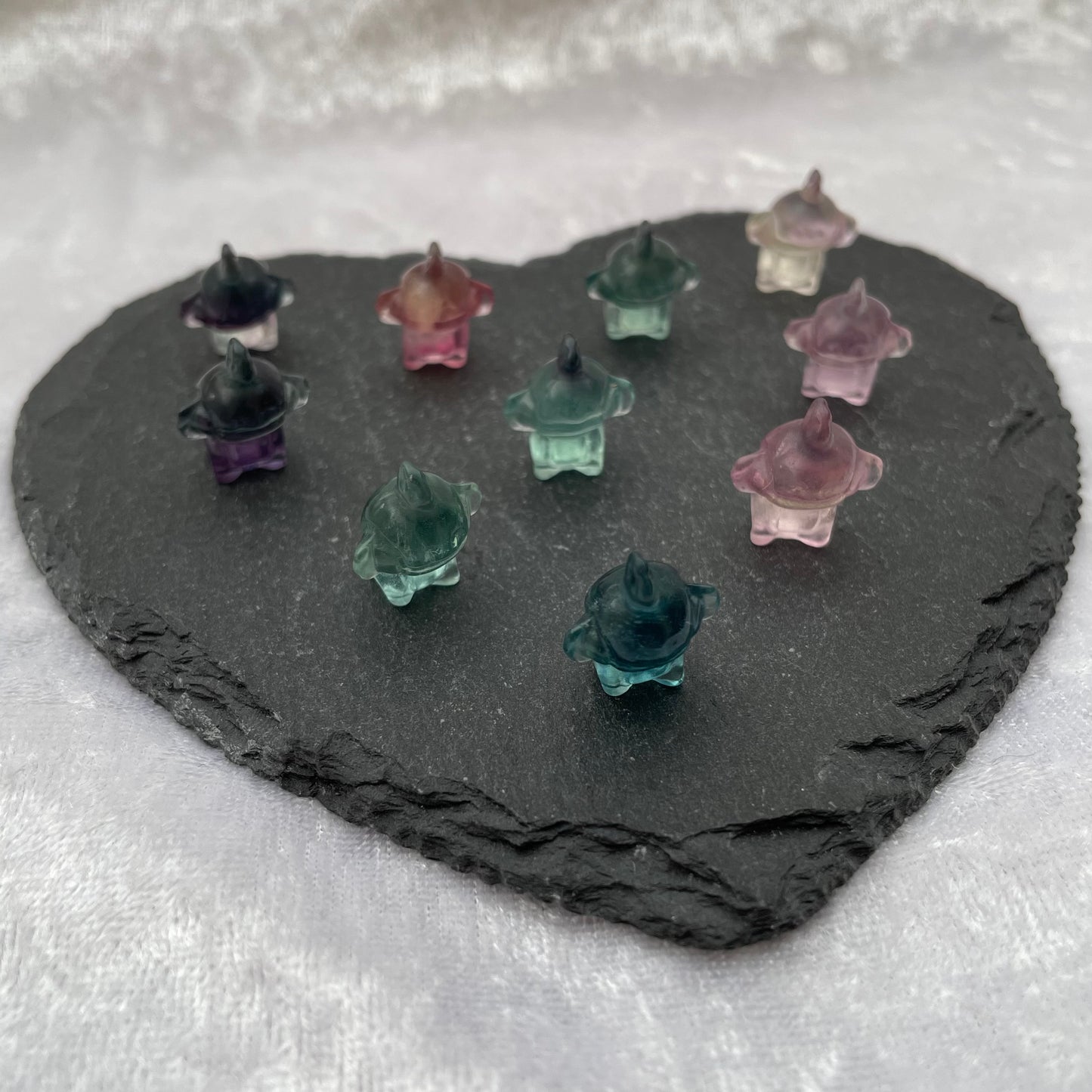 Rainbow Fluorite Pokémon Mudkip Carvings