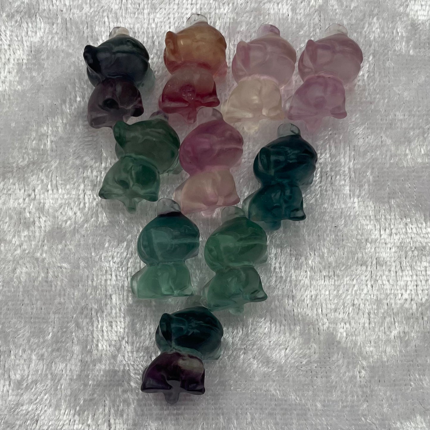 Rainbow Fluorite Pokémon Mudkip Carvings