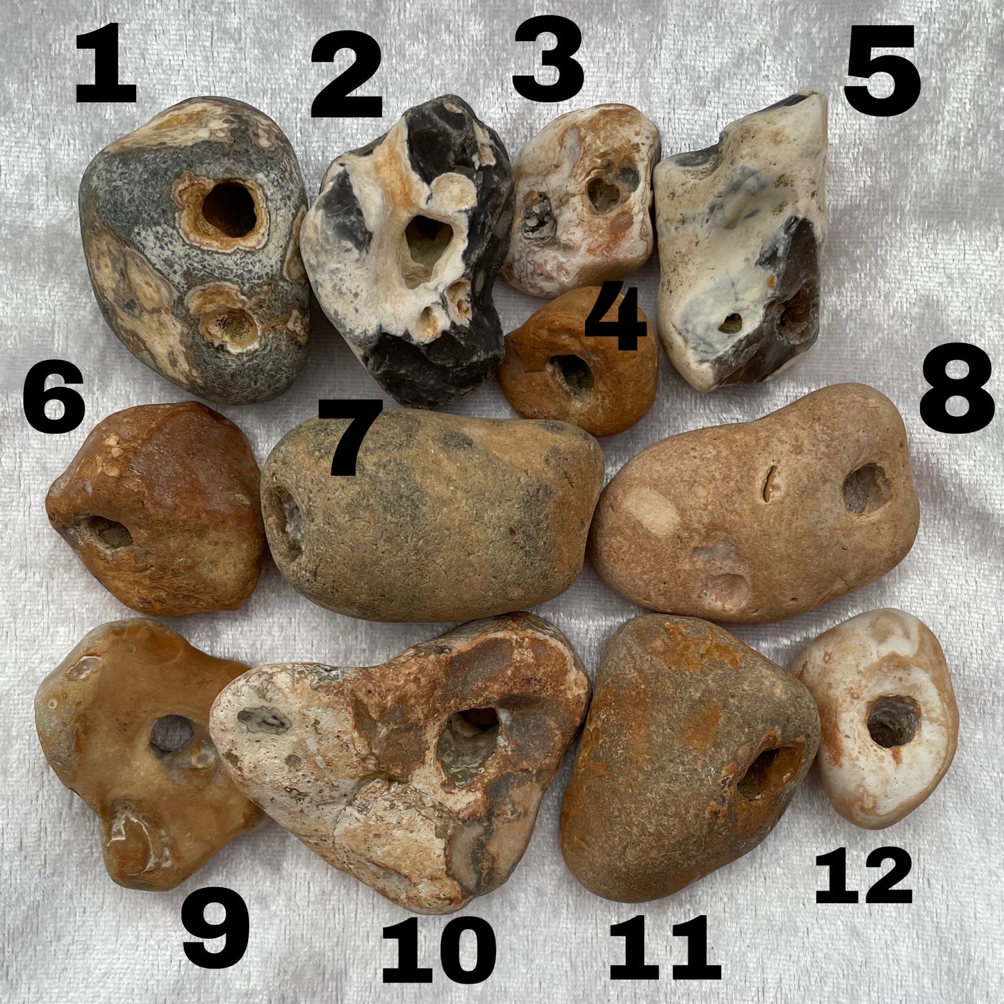Beach Combed Flint Hag Stones