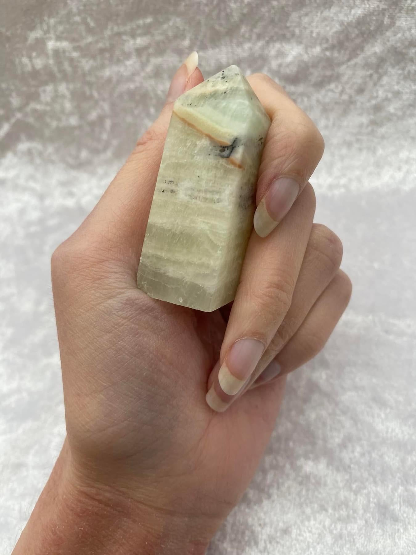 Pistachio Calcite Mini Obelisk