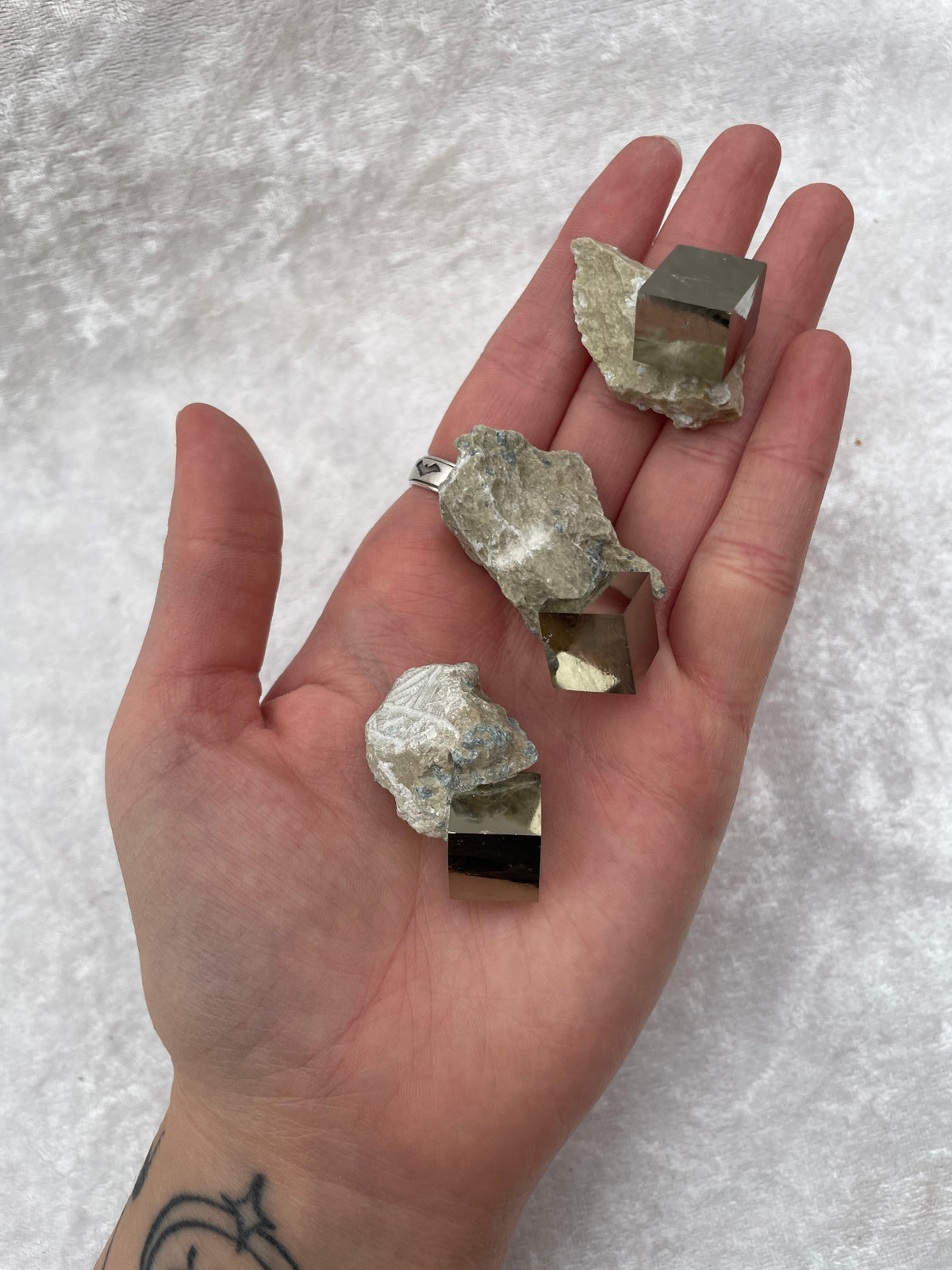 Natural Pyrite Cubes on Matrix