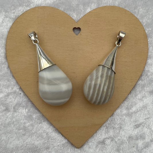 Flint teardrop pendants