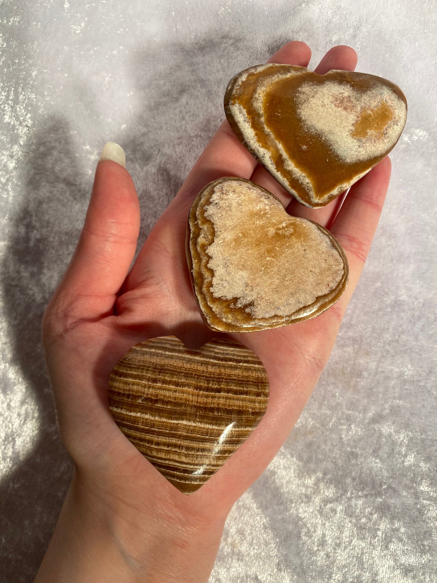 Brown Aragonite hearts