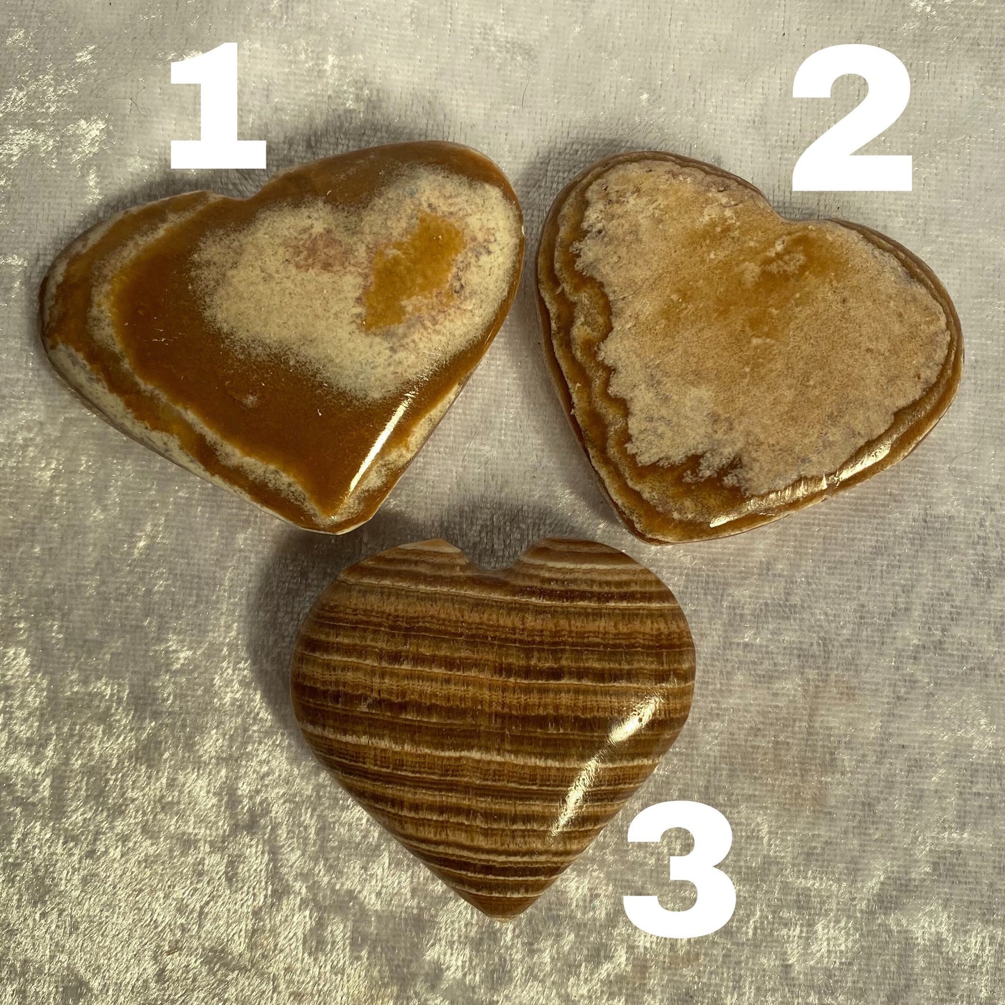 Brown Aragonite hearts
