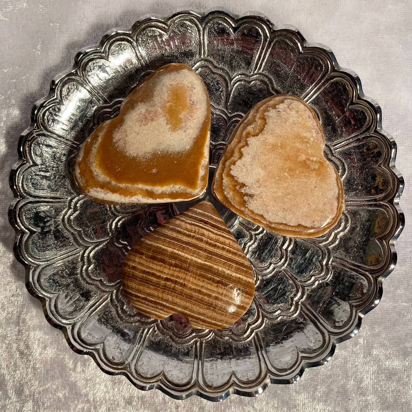 Brown Aragonite hearts