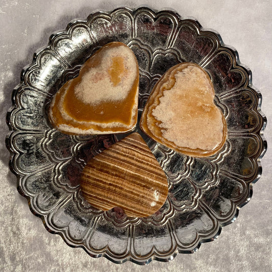 Brown Aragonite hearts