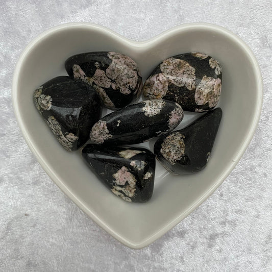 Snowflake Rhodonite tumblestones