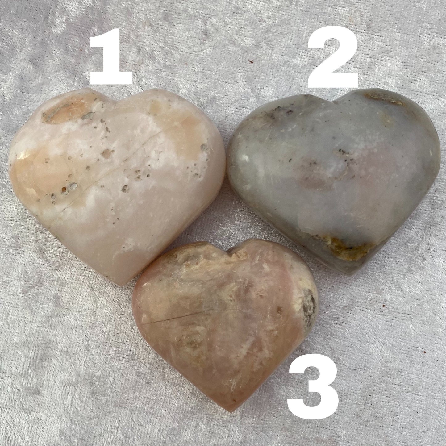 Pink Opal hearts