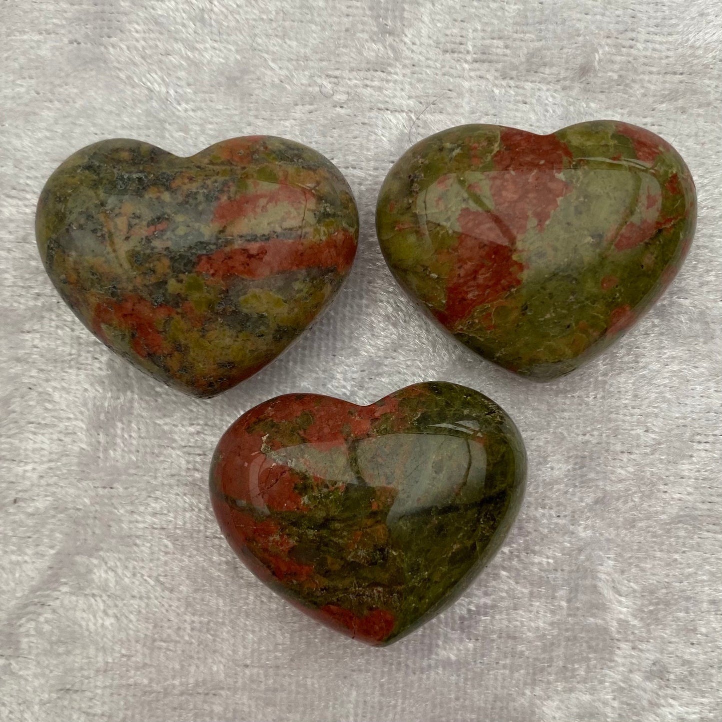Mini Unakite hearts