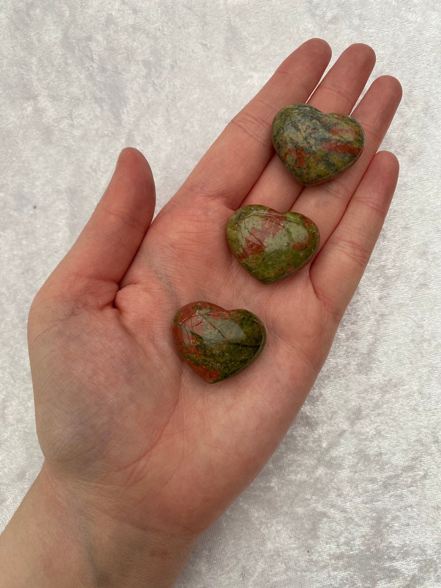 Mini Unakite hearts