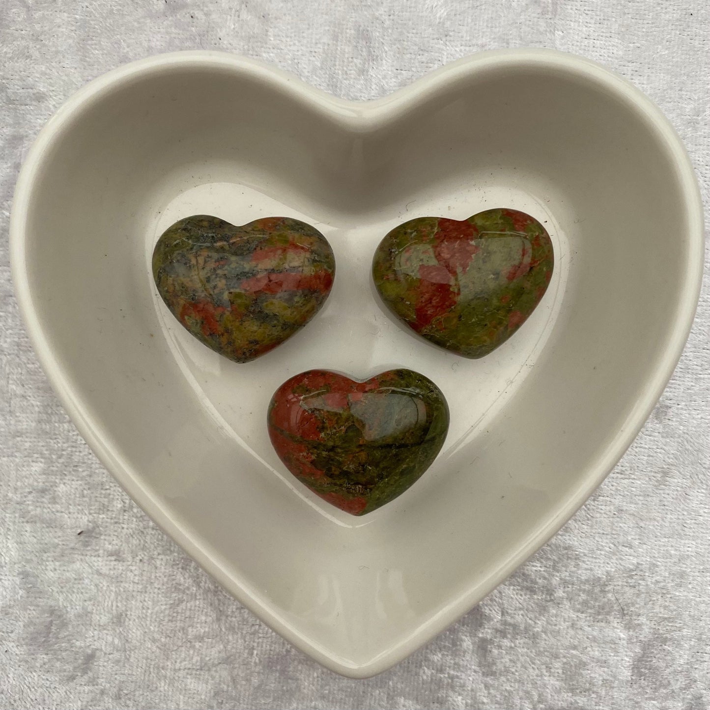 Mini Unakite hearts