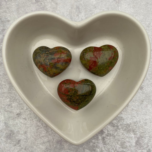 Mini Unakite hearts