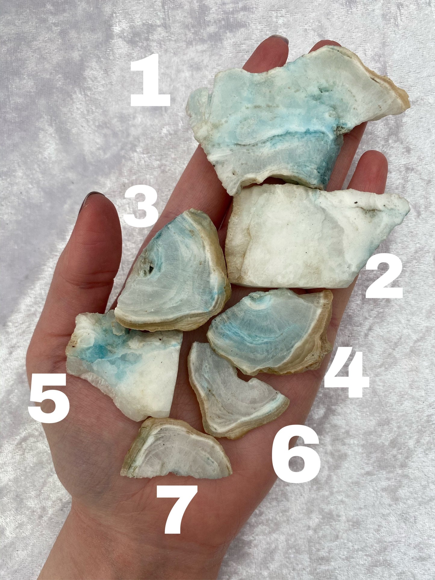 Hemimorphite Stalactite slices
