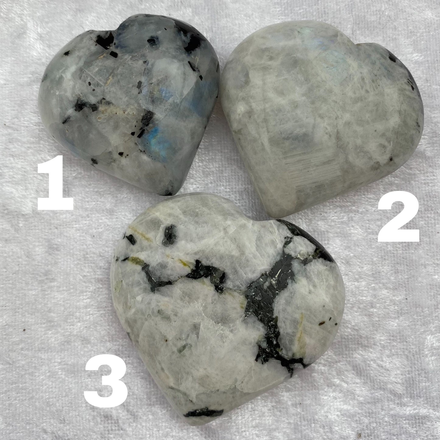 Rainbow Moonstone hearts