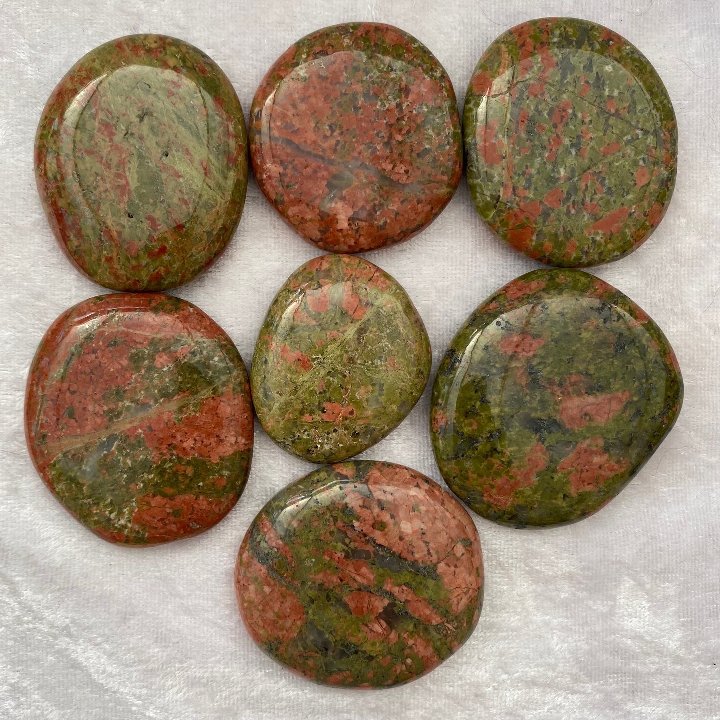Unakite palmstones