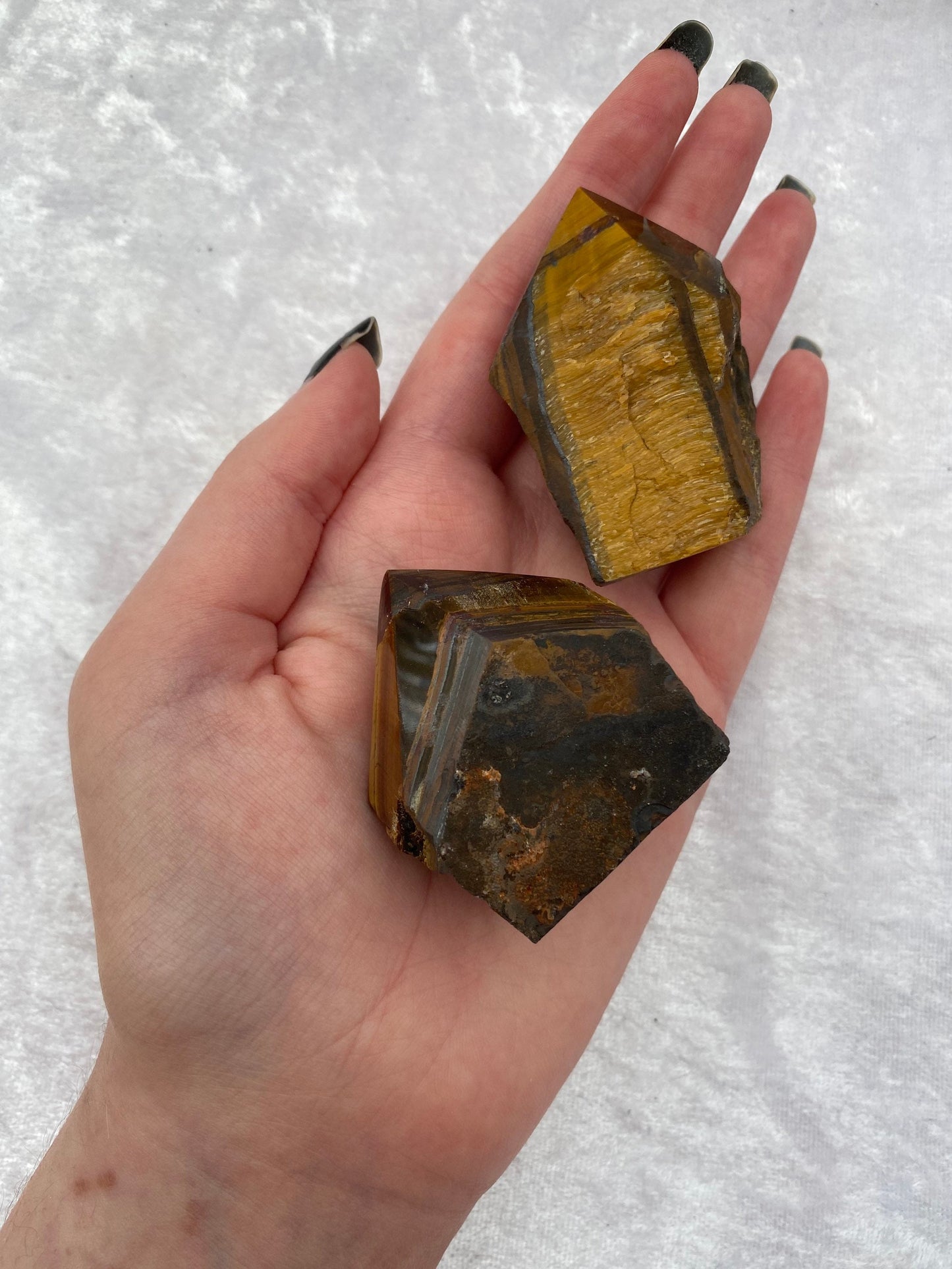 Tigers Eye half polished points