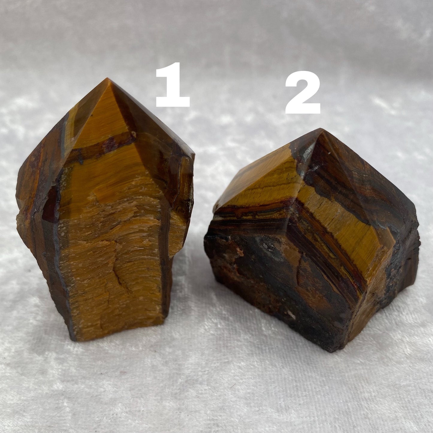 Tigers Eye half polished points