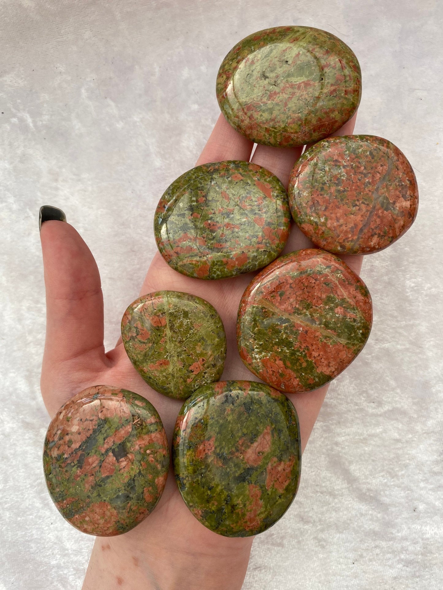 Unakite palmstones