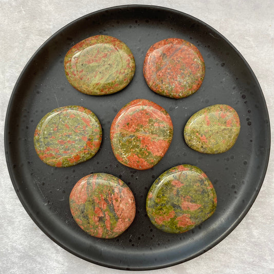 Unakite palmstones