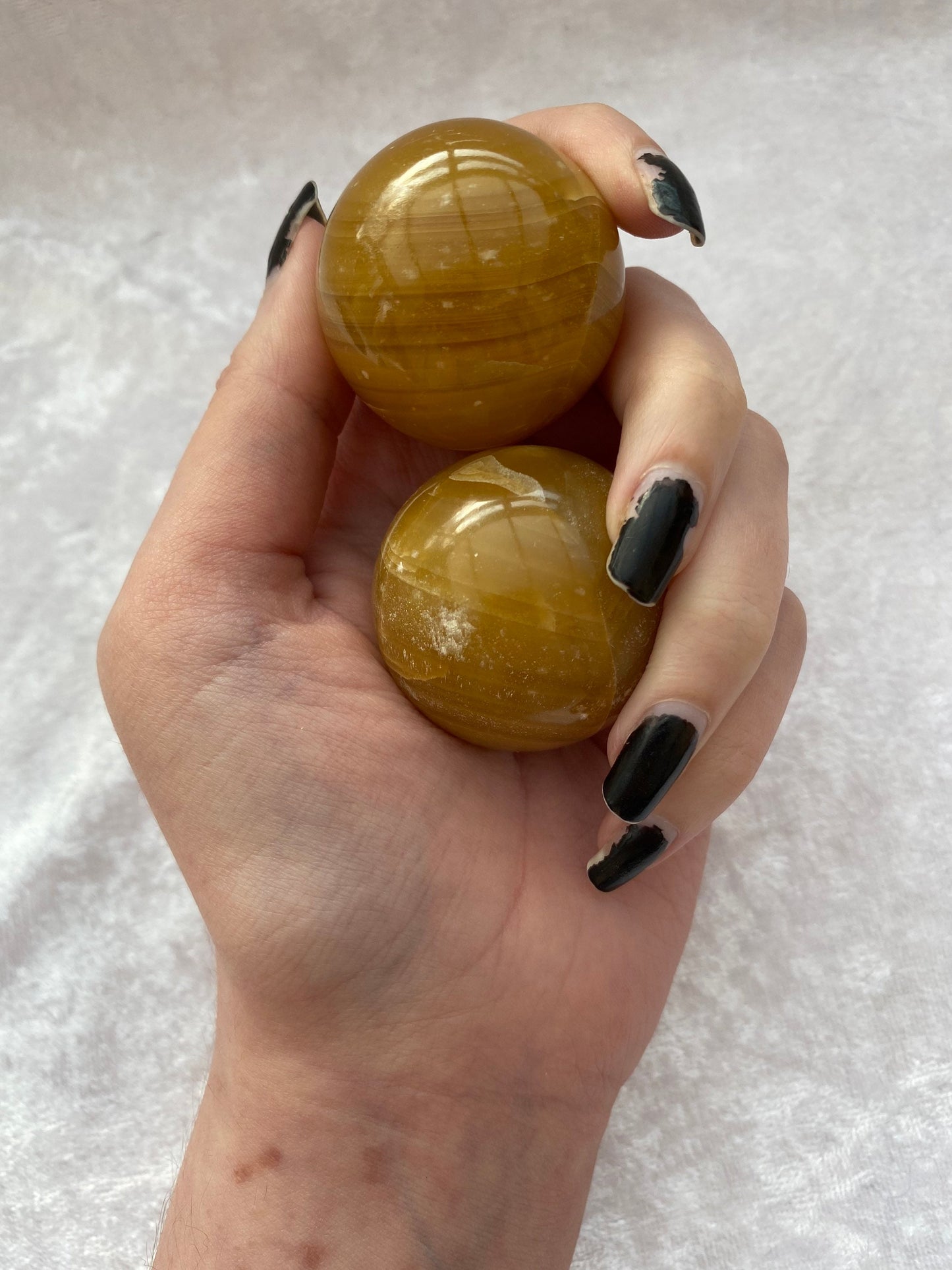 Honey Calcite spheres
