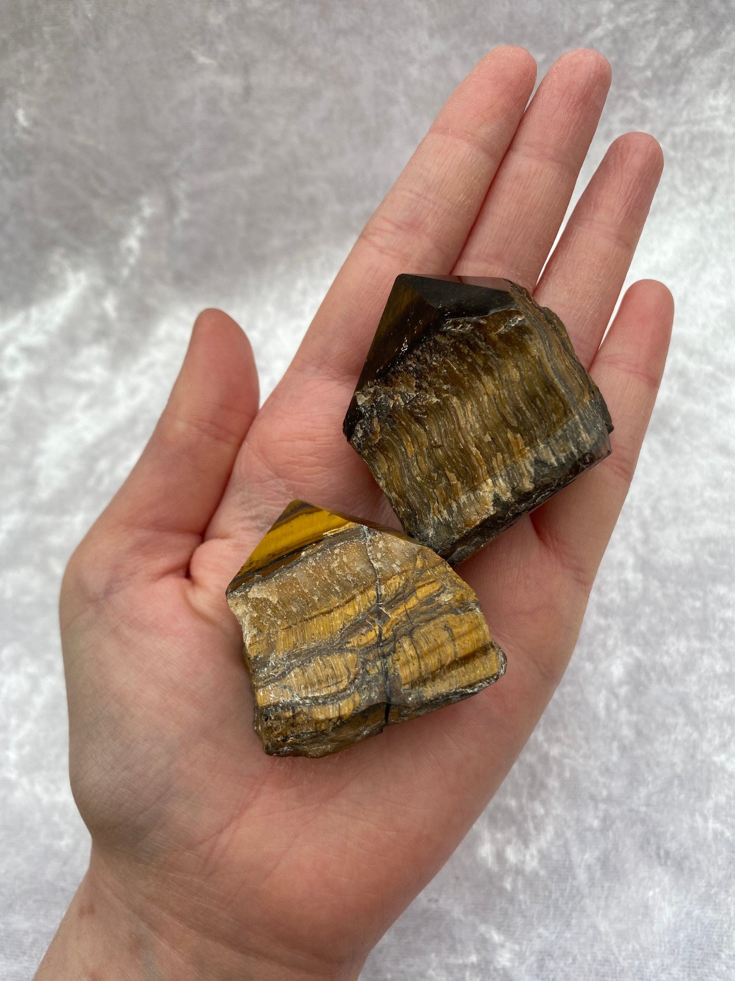 Tigers Eye half polished points