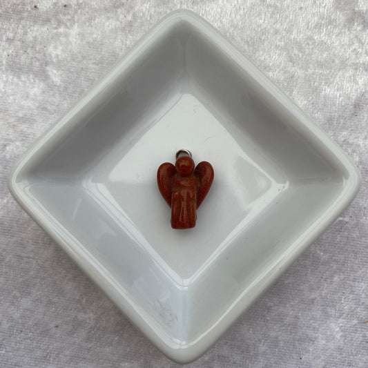 Goldstone angel pendant