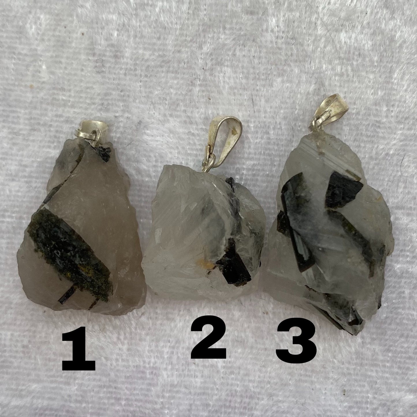 Rough Green Tourmaline pendants