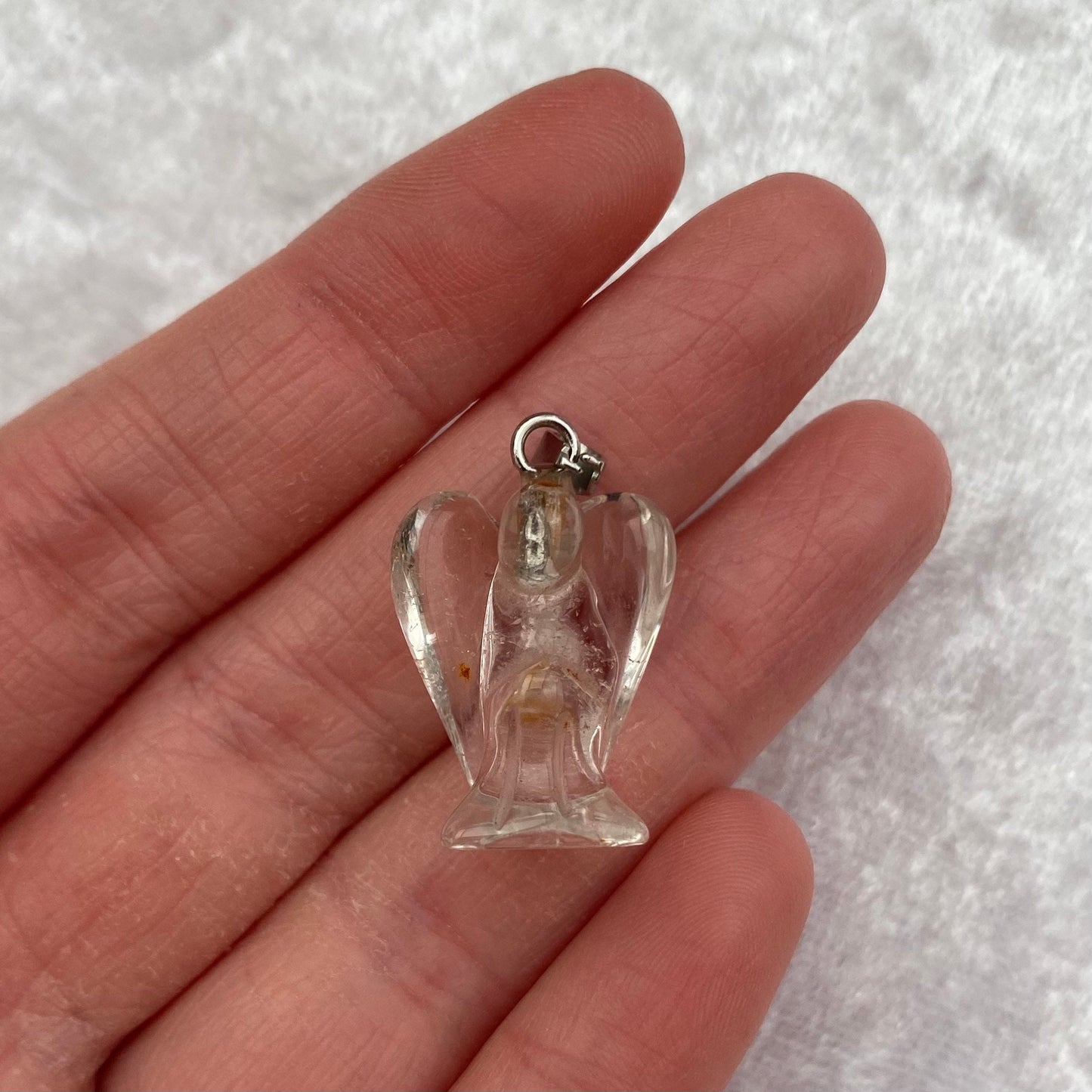 Clear Quartz angel pendant
