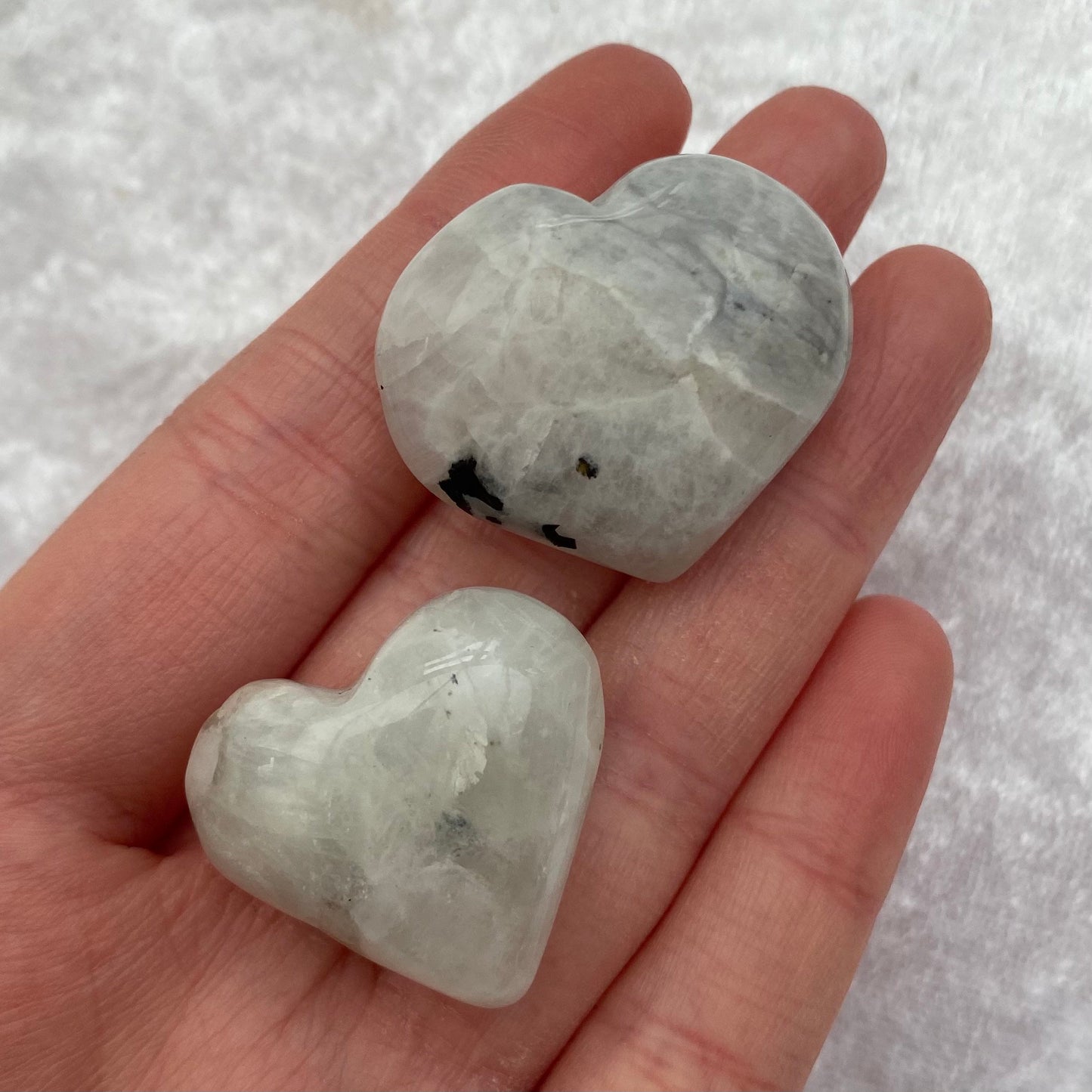 Rainbow Moonstone hearts