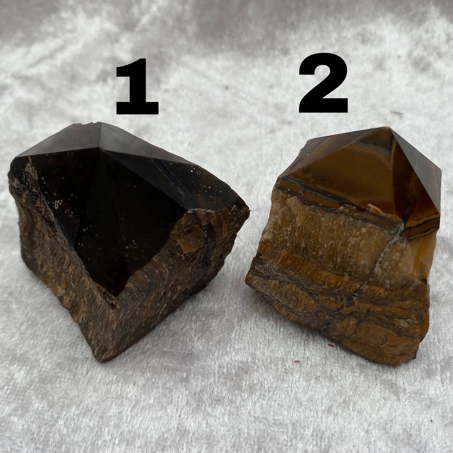 Tigers Eye half polished points