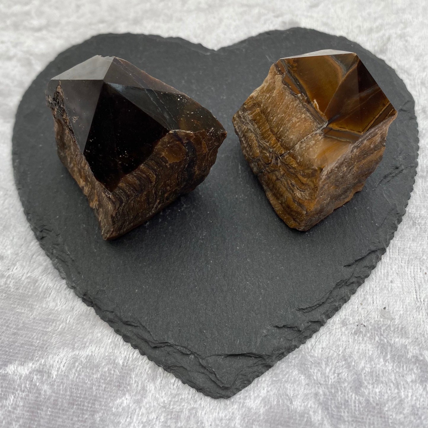 Tigers Eye half polished points