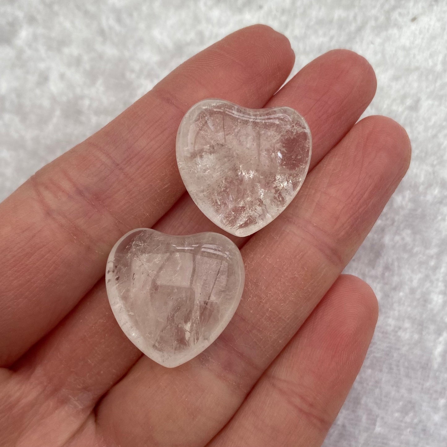 Mini Clear Quartz hearts