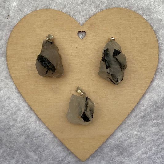 Rough Green Tourmaline pendants
