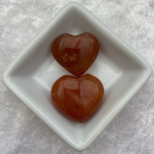 Peach Aventurine hearts