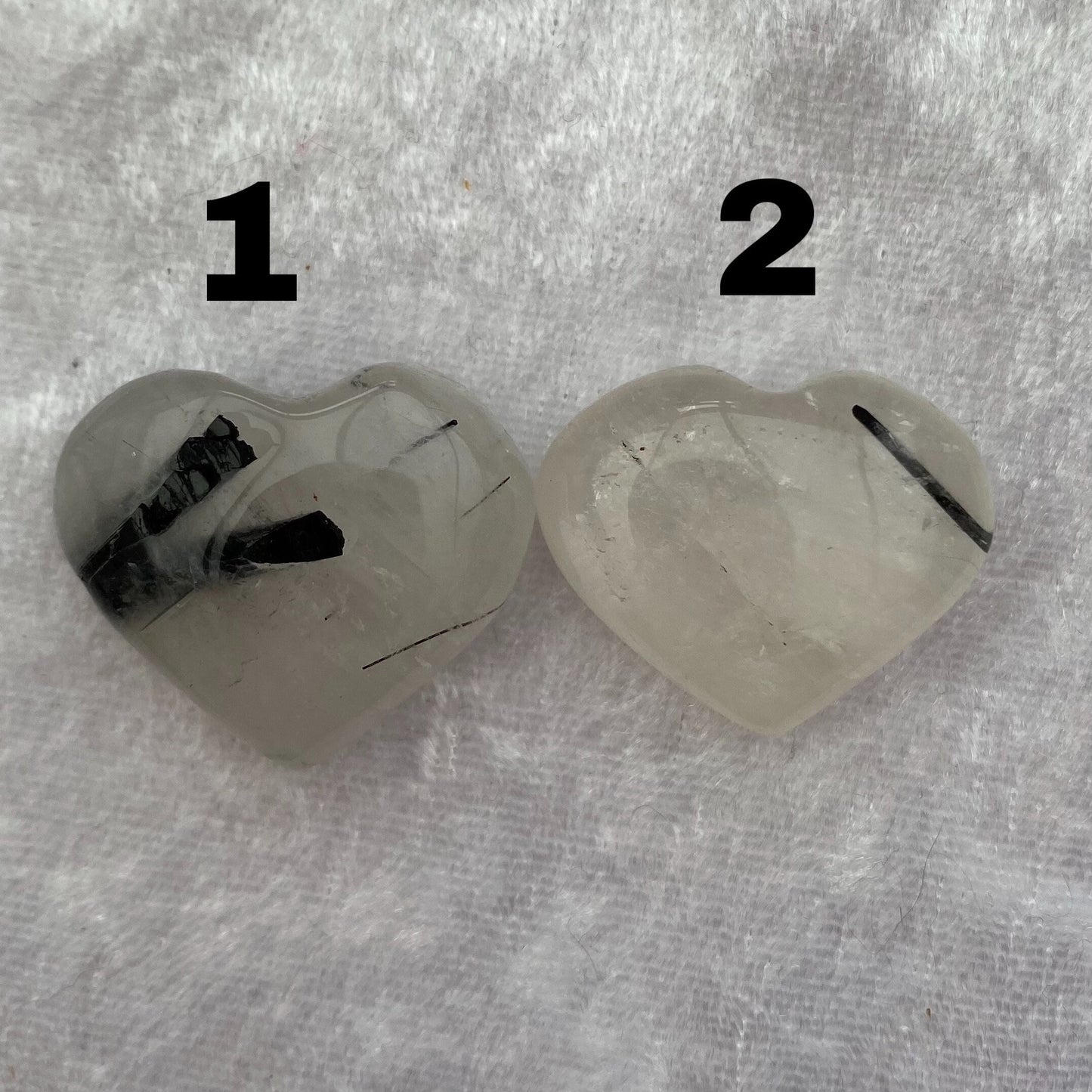 Tourmalinated Quartz hearts