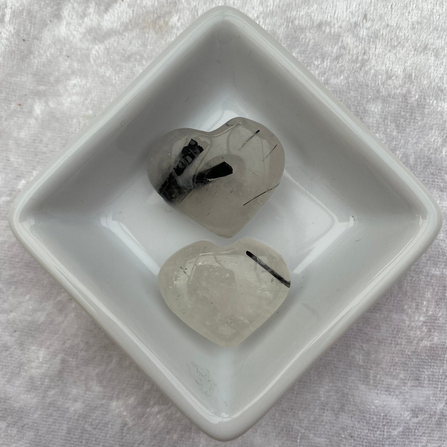 Tourmalinated Quartz hearts