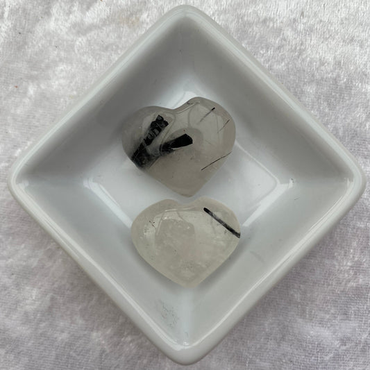 Tourmalinated Quartz hearts