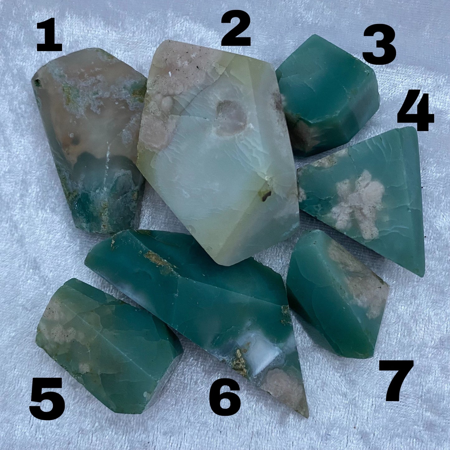 Green Blossom Agate freeforms