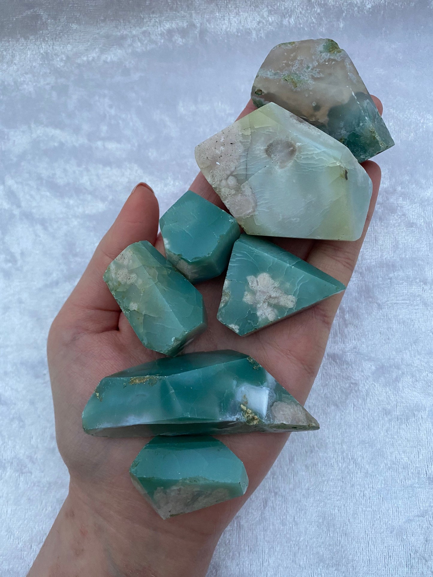 Green Blossom Agate freeforms