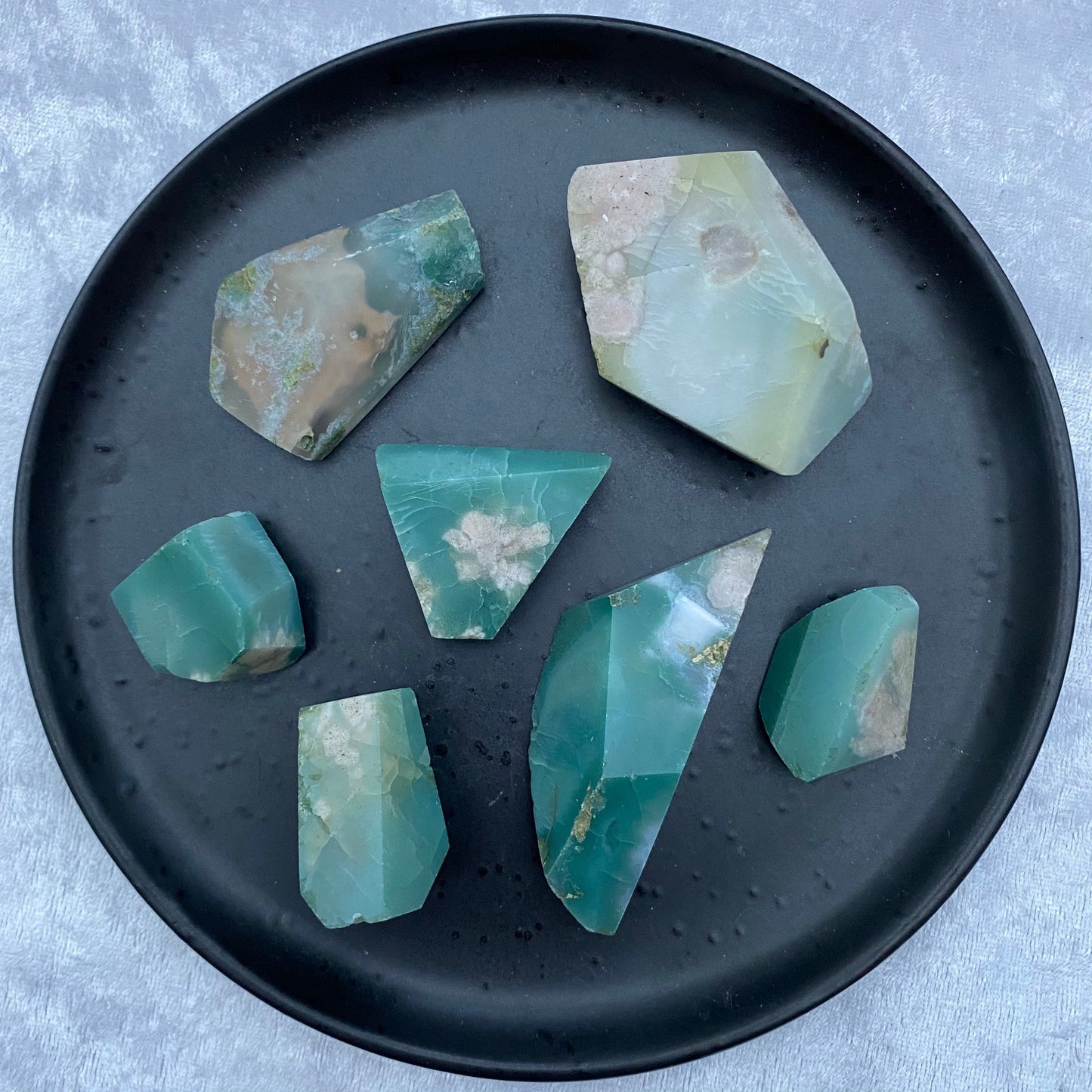 Green Blossom Agate freeforms