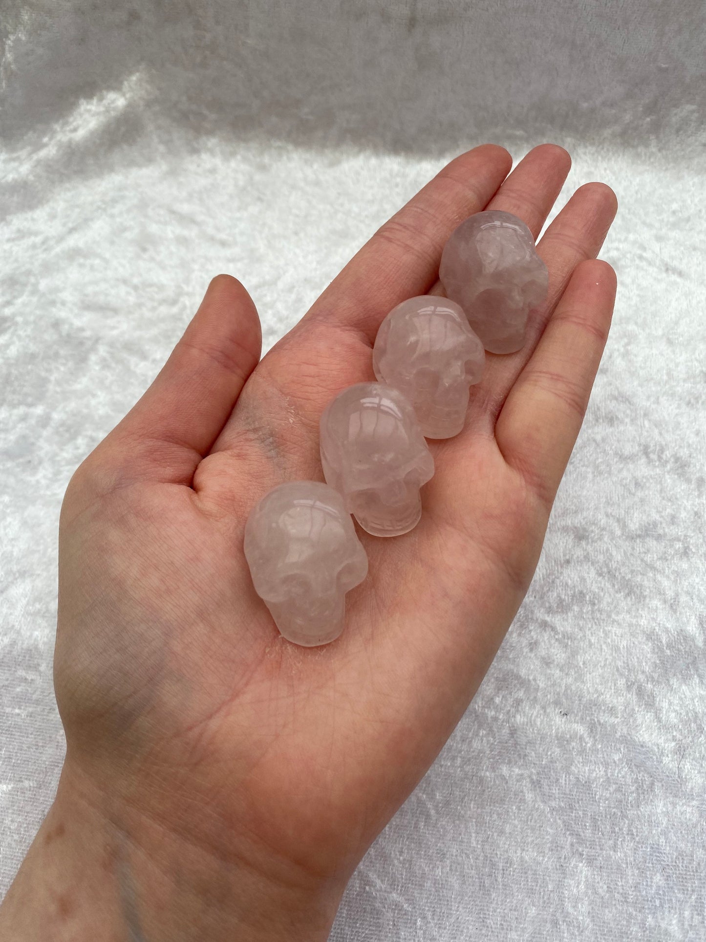 Mini Rose Quartz skulls