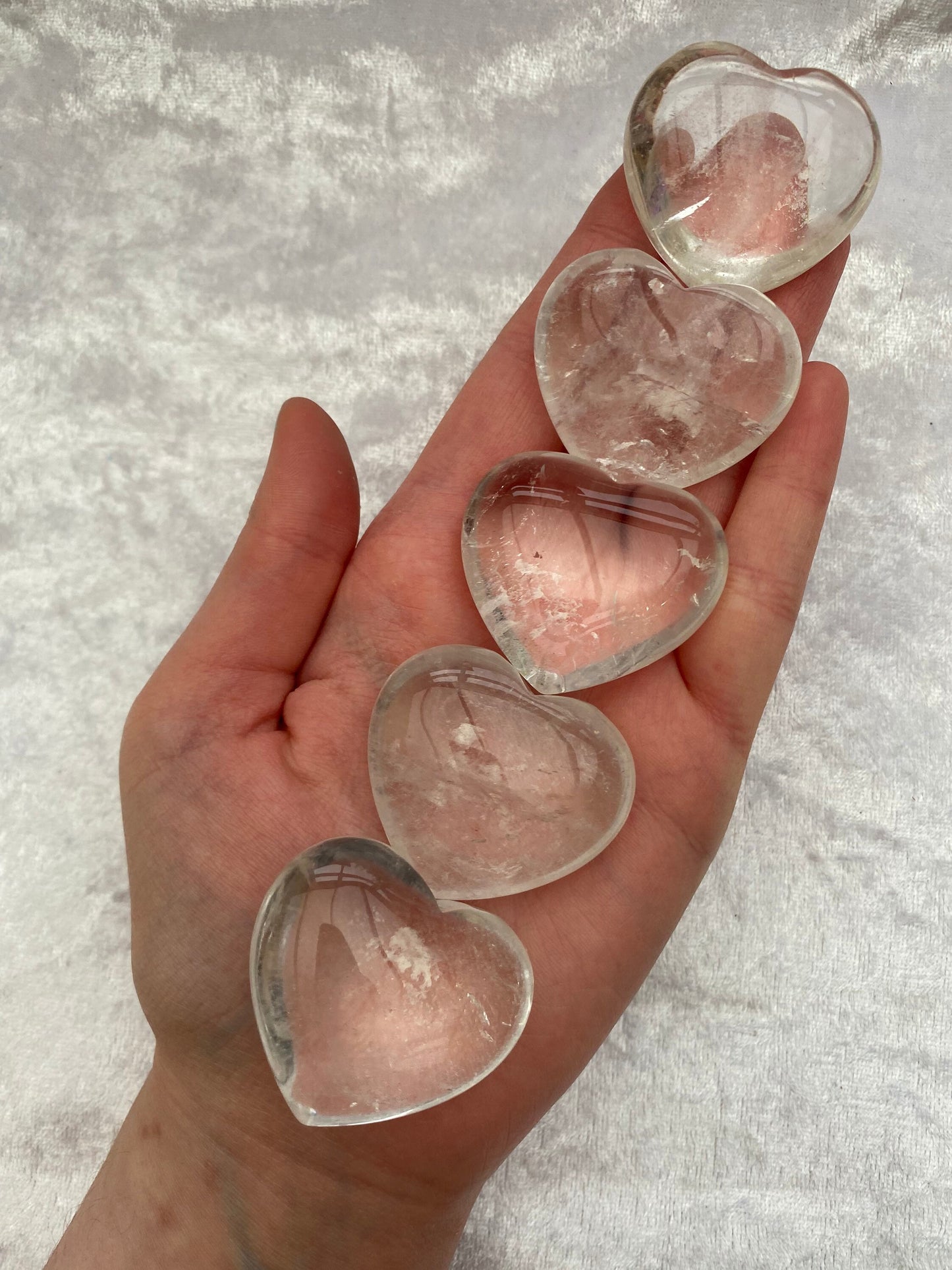 Clear Quartz hearts