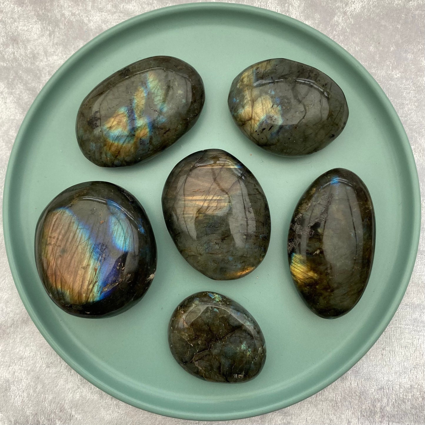 Labradorite palmstones