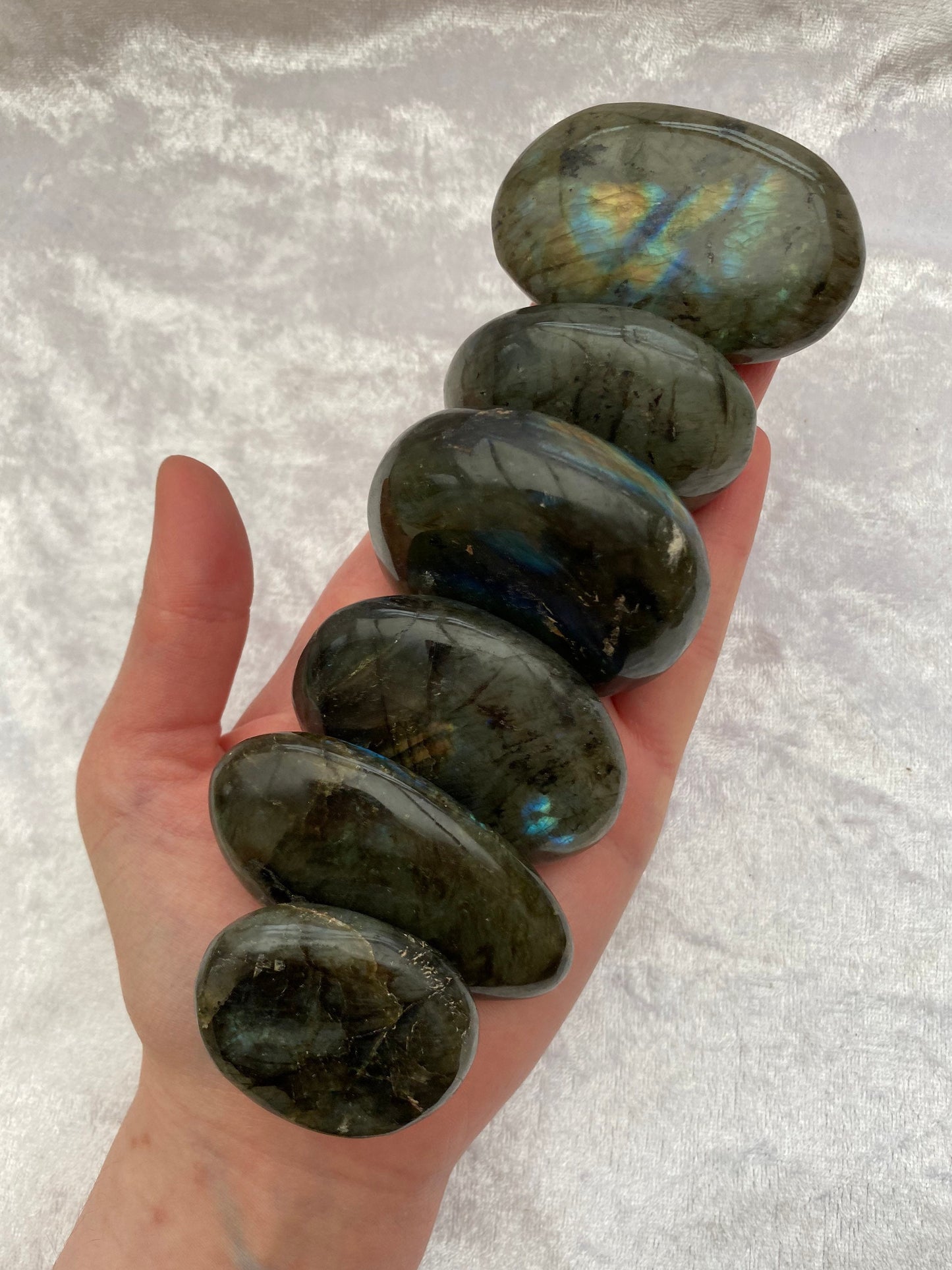Labradorite palmstones