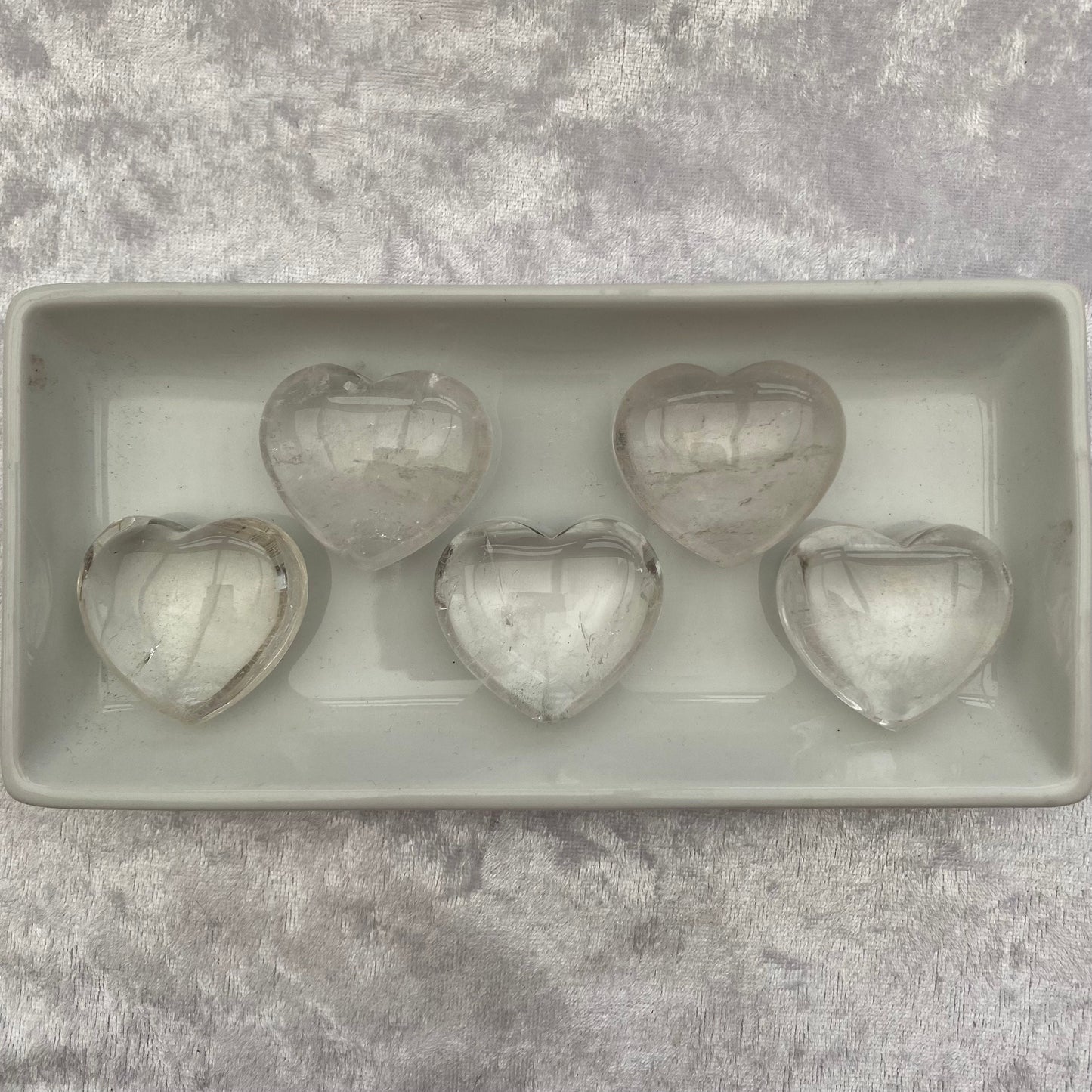 Clear Quartz hearts