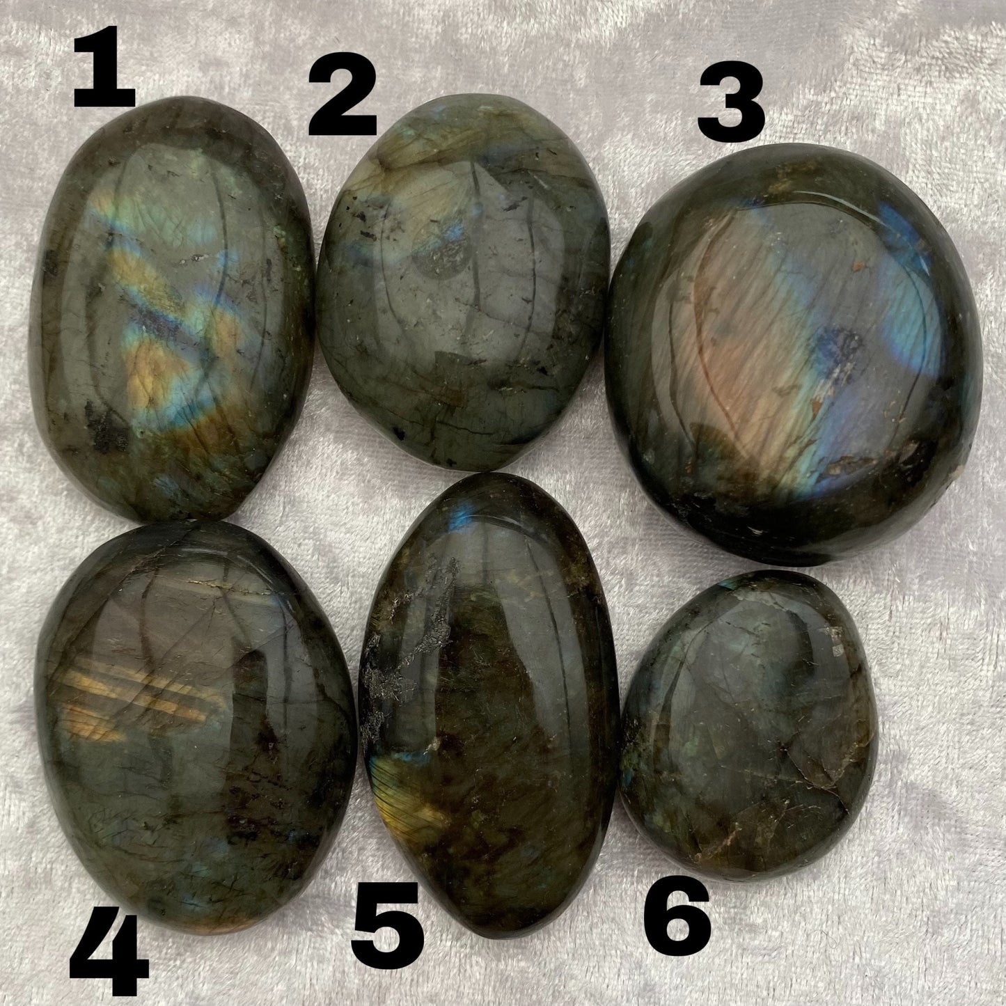 Labradorite palmstones
