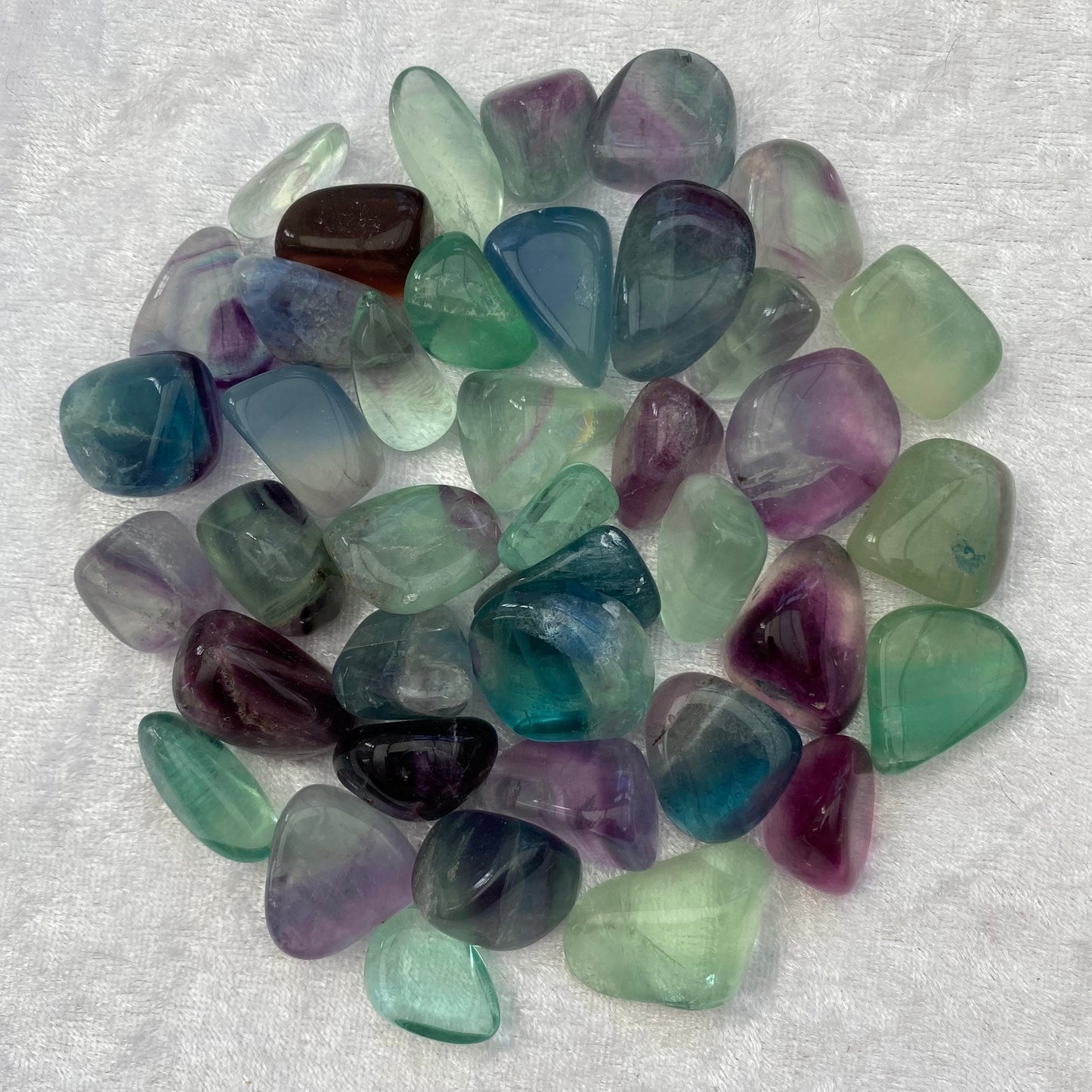 Mini Rainbow Fluorite tumblestones