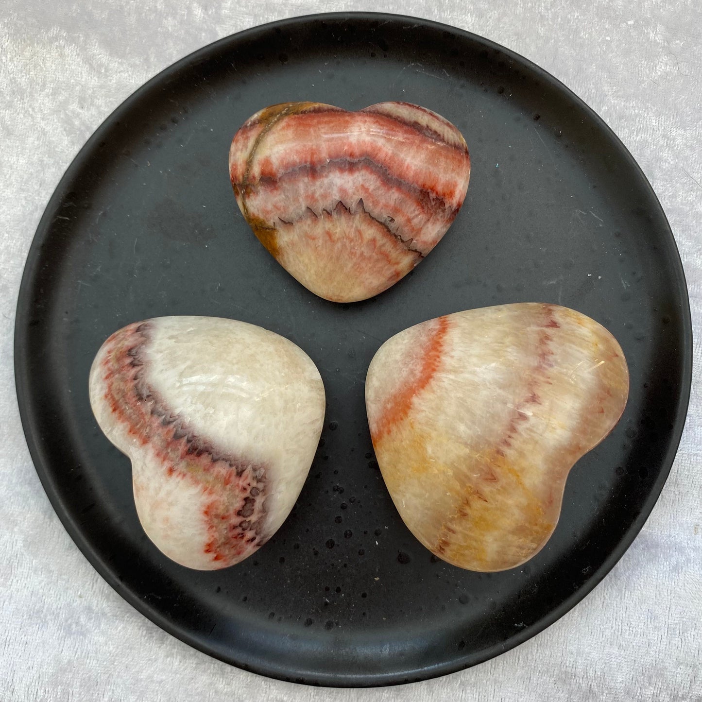 Tri-Banded Calcite Hearts