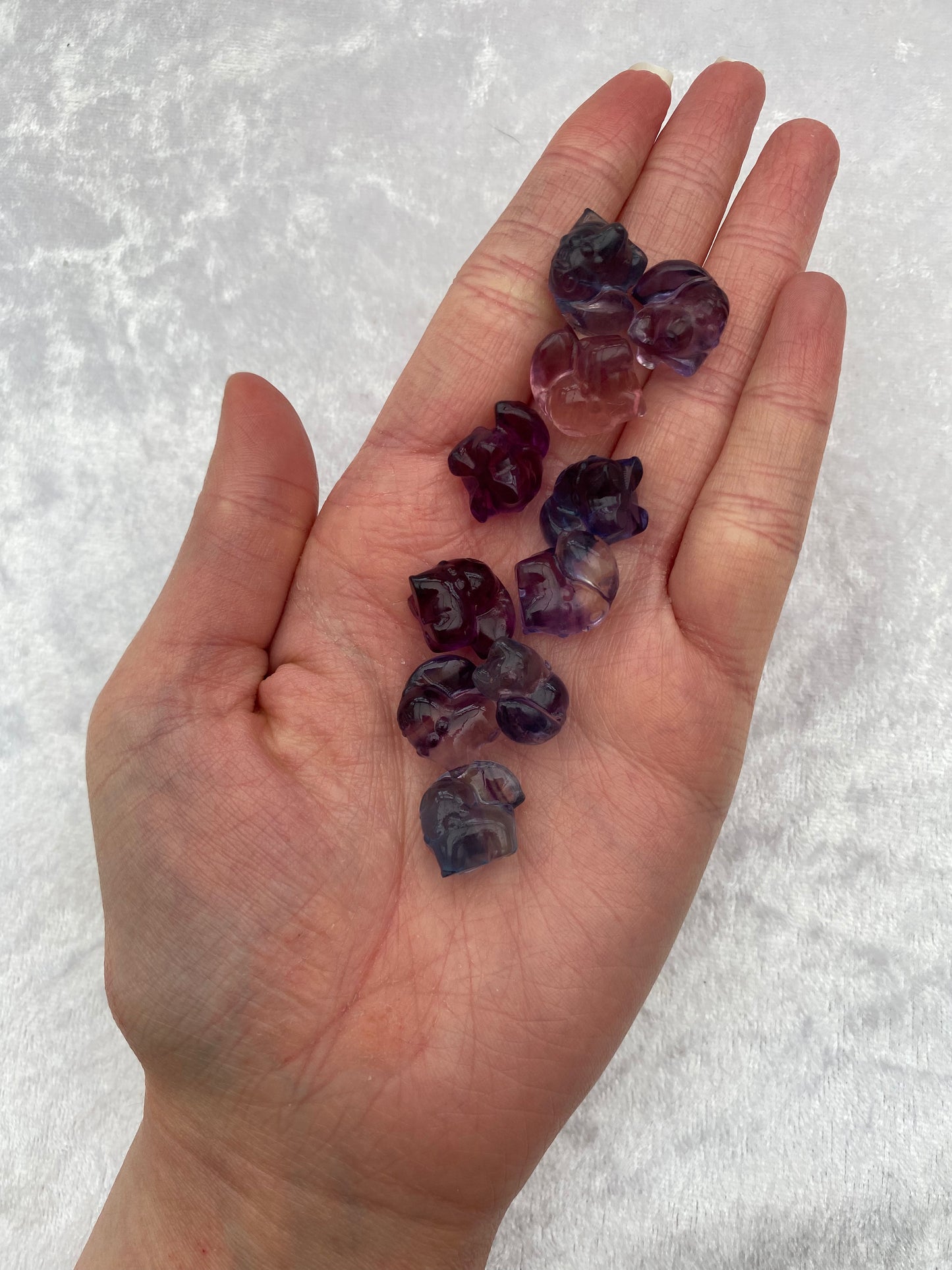 Mini Rainbow Fluorite Pokémon Chikorita carvings