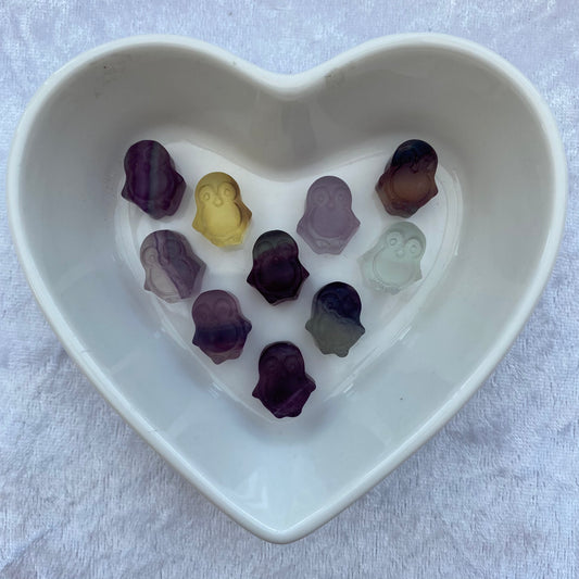 Mini Rainbow Fluorite penguins